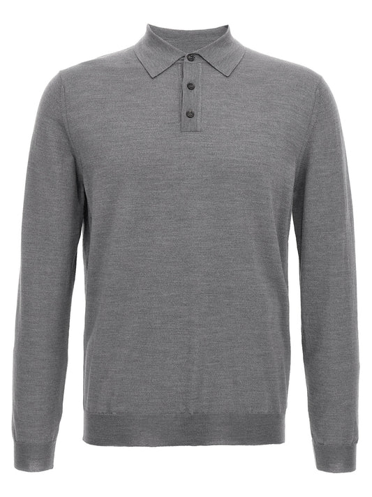 Polo Shirt by ZANONE for men in cashmere silk gray showcases a enviable silhouette, featuring a refined and for a enviable finish.