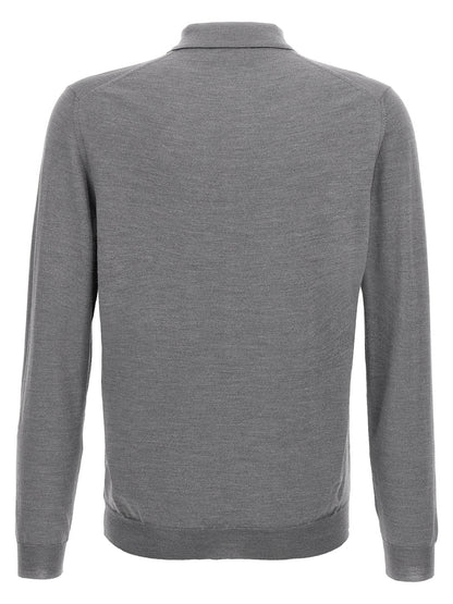 Polo Shirt by ZANONE for men in cashmere silk gray features a eye catching silhouette, showcasing a refined and for a eye catching finish.