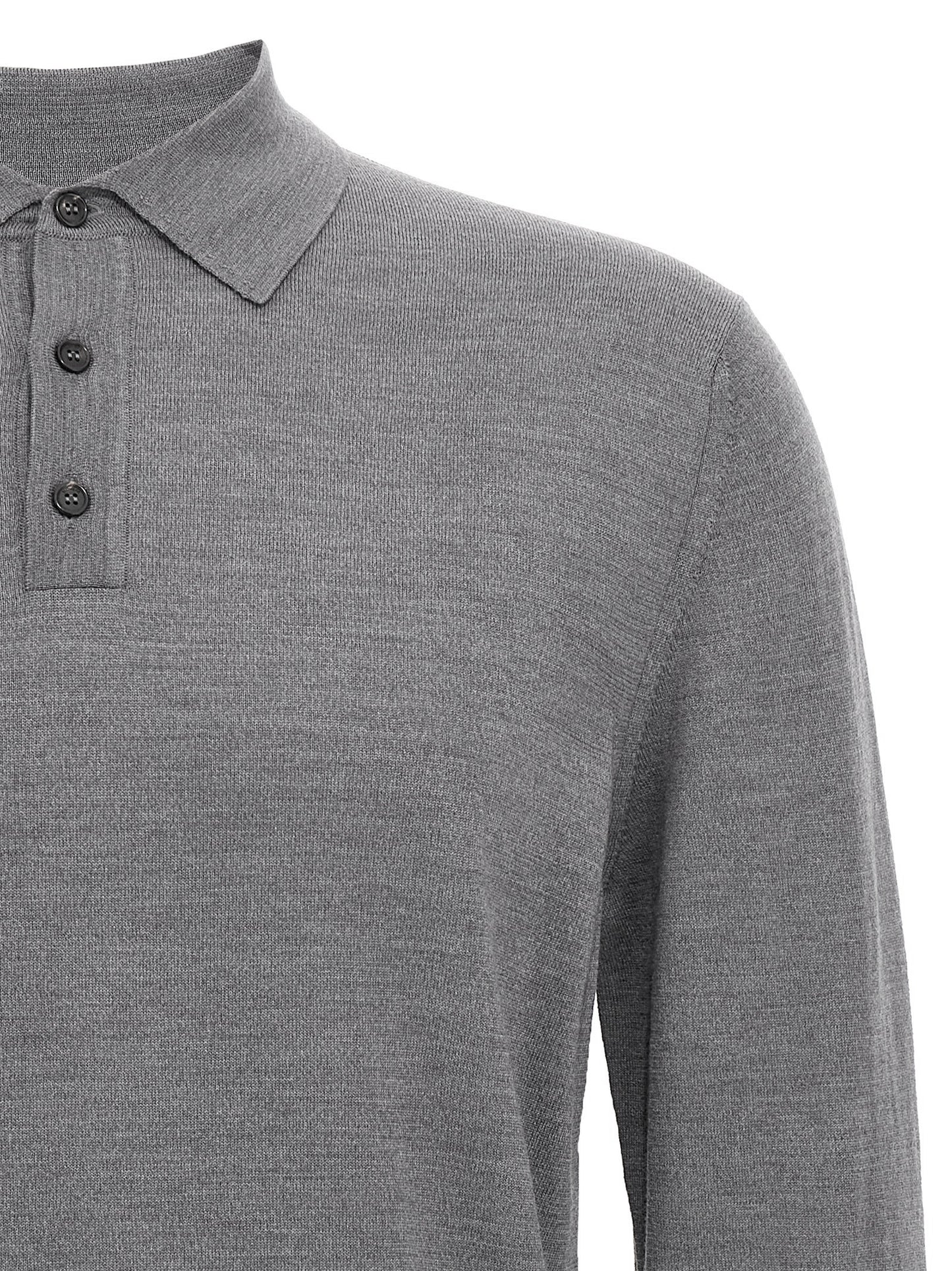 Polo Shirt by ZANONE for men in cashmere silk gray presents a crisp silhouette, artfully detailed with a crisp and crisp .