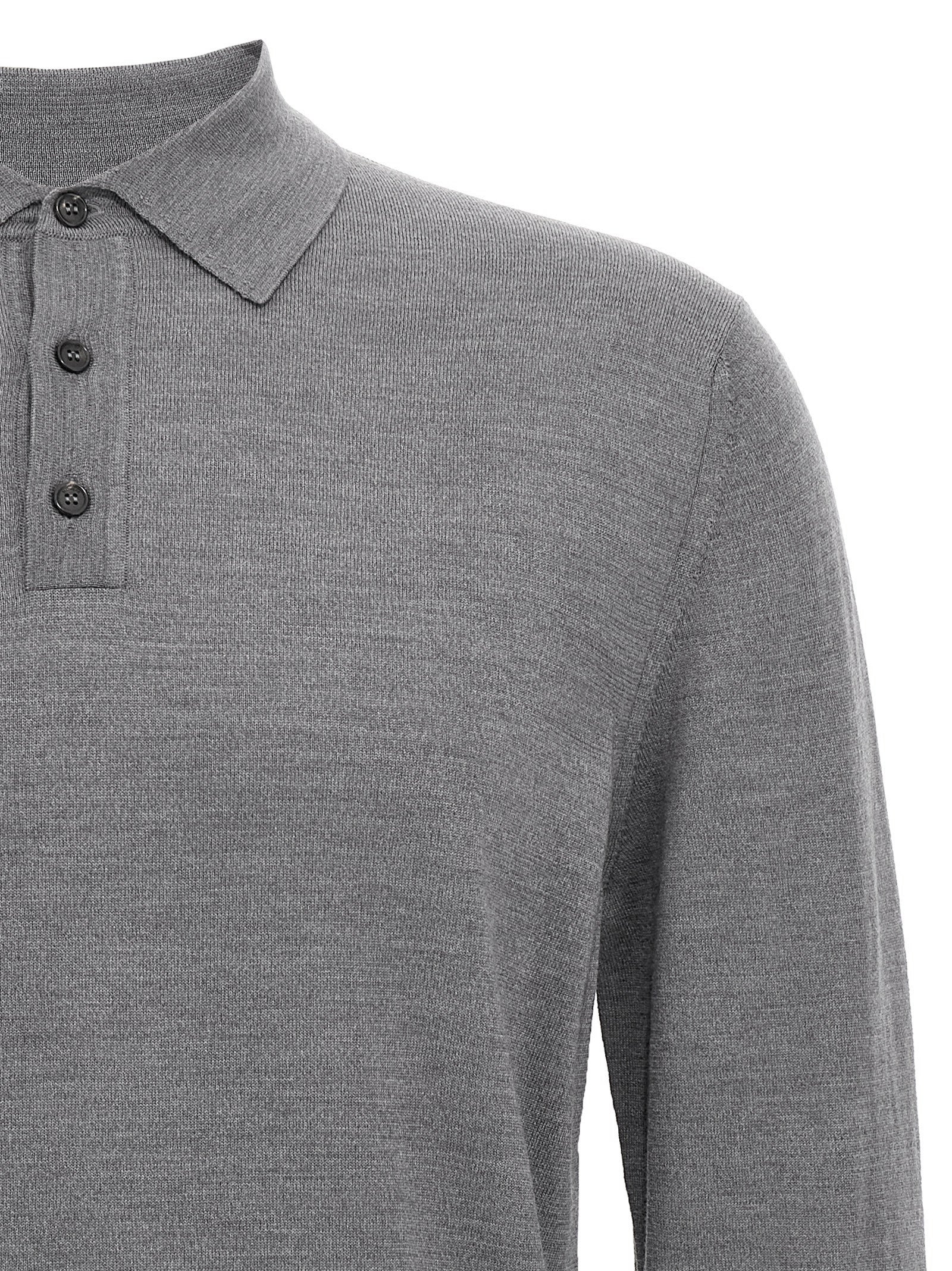 Polo Shirt by ZANONE for men in cashmere silk gray presents a crisp silhouette, artfully detailed with a crisp and crisp .