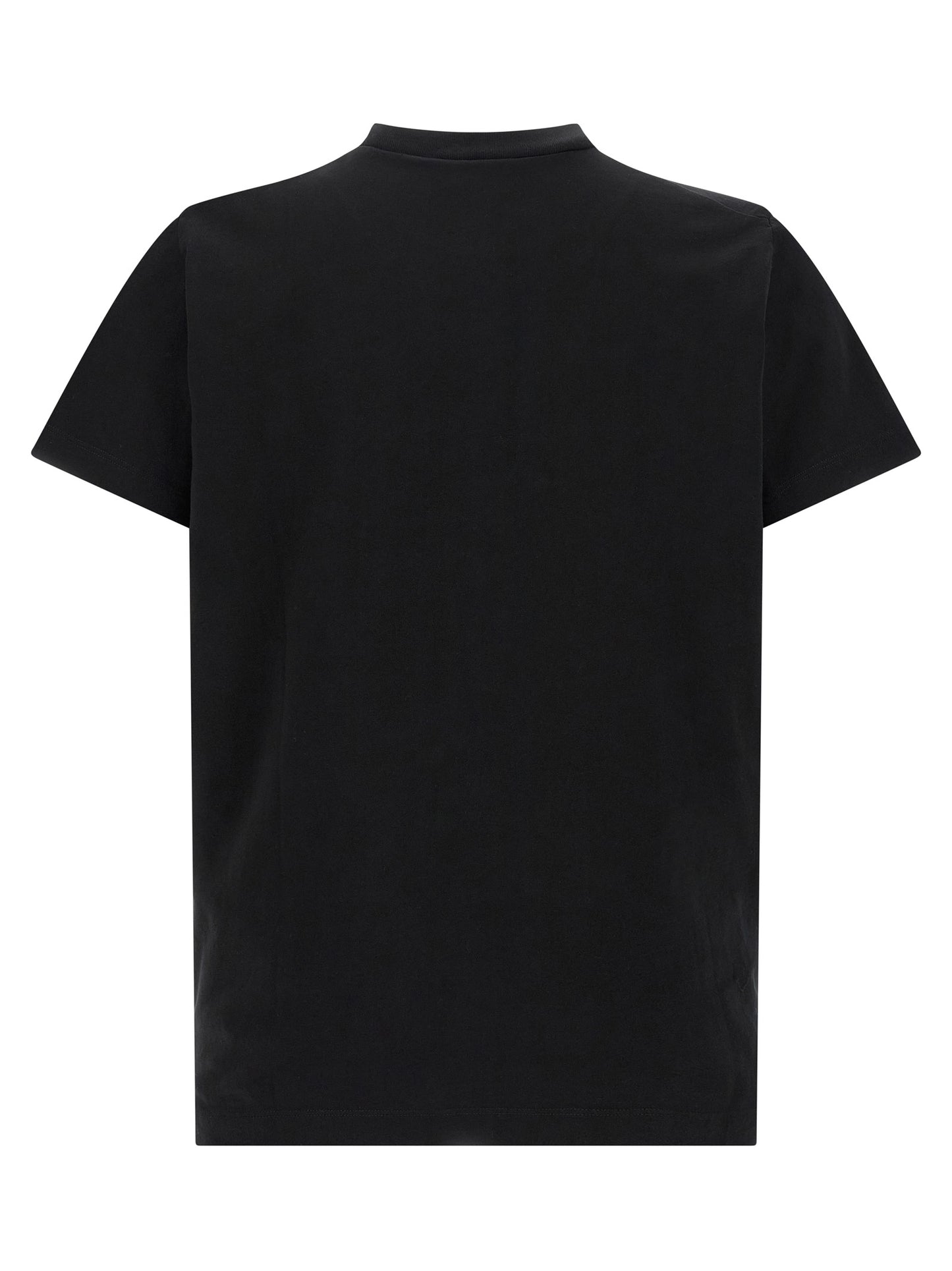 T-Shirt by Dsquared² for men in cotton bicolour, black, white & print showcases a chic silhouette, artfully detailed with a chic crew neckline and for a chic finish.