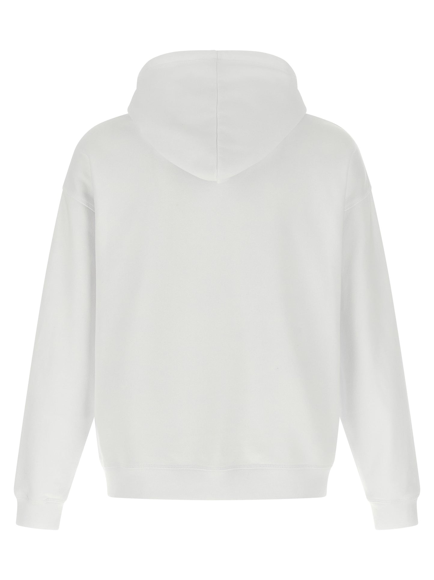 Sweatshirt Hoodie by Dsquared² for men in cotton bicolour, black, white & print features a slouchy chic silhouette, detailed with a slouchy chic and a signature hooded neckline for an elevated aesthetic.