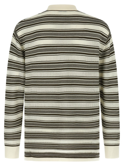 Polo Shirt by WALES BONNER for men in polyamide viscose wool multicolor, patterned, signature & striped presents a sleek silhouette, featuring a refined asymmetric neckline and for a sleek finish.