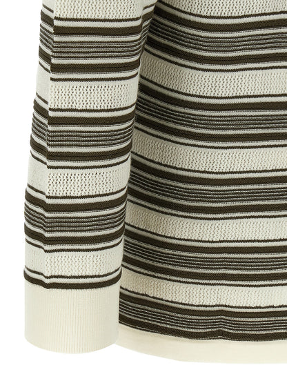Polo Shirt by WALES BONNER for men in polyamide viscose wool multicolor, patterned, signature & striped presents a crisp silhouette, artfully detailed with a crisp and crisp .