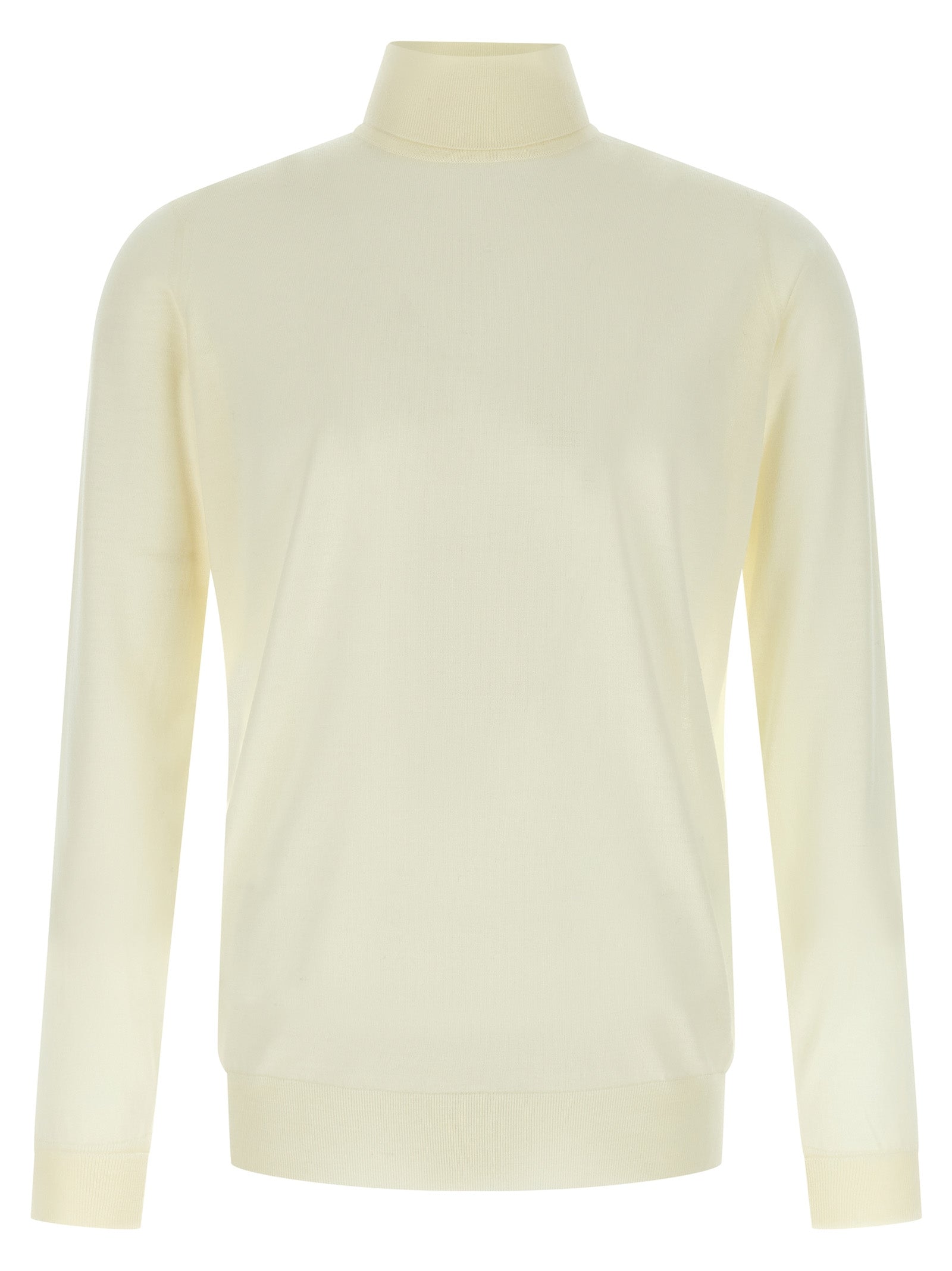 Cardigan by JOHN SMEDLEY for men in merino wool black presents a textural silhouette, artfully finished with a textural turtle neckline and for a sophisticated, textural look.