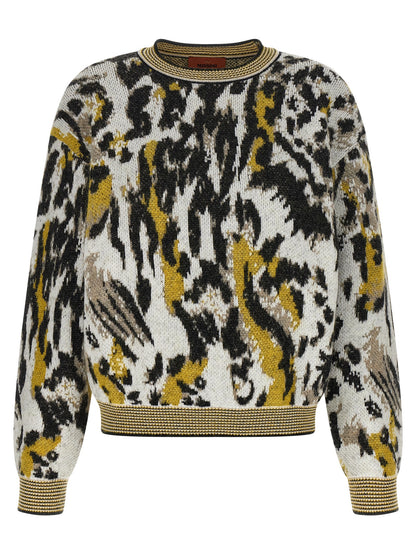 Cardigan by Missoni for women in polyamide cotton & alpaca wool animal, multicolor, jacquard & print features an crisp silhouette, showcasing a sophisticated crew neckline and detail for a truly crisp finish.