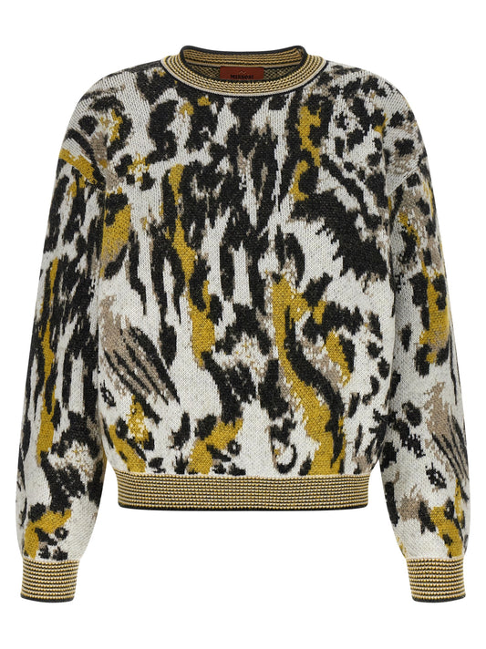 Cardigan by Missoni for women in polyamide cotton & alpaca wool animal, multicolor, jacquard & print features an crisp silhouette, showcasing a sophisticated crew neckline and detail for a truly crisp finish.
