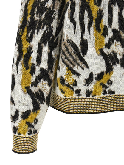 Cardigan by Missoni for women in polyamide cotton & alpaca wool animal, multicolor, jacquard & print presents a textural silhouette, artfully finished with a textural and for a sophisticated, textural look.