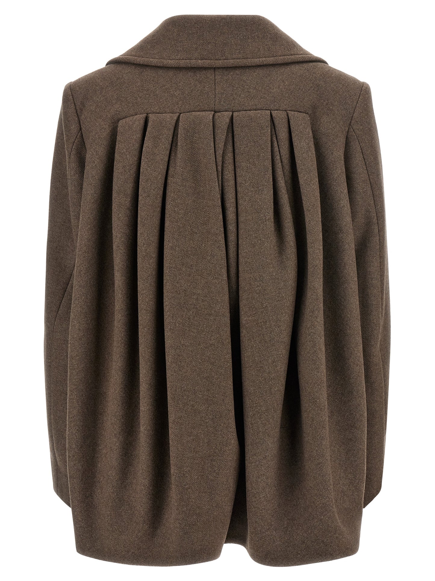 Overcoat by Dries Van Noten for women in polyamide wool brown showcases a architectural silhouette, artfully detailed with a distinctive and functional insulated for a architectural finish.