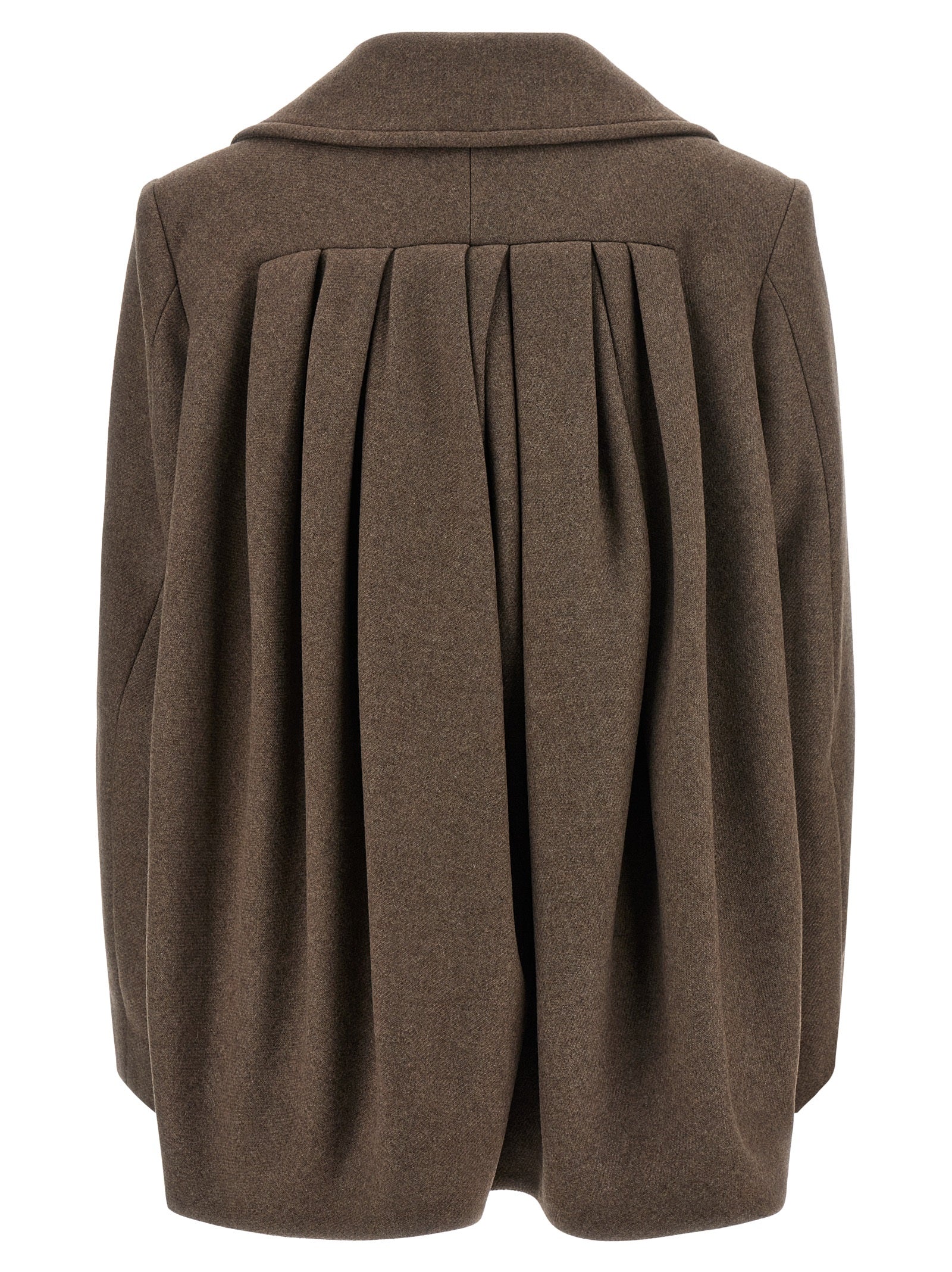 Overcoat by Dries Van Noten for women in polyamide wool brown showcases a architectural silhouette, artfully detailed with a distinctive and functional insulated for a architectural finish.