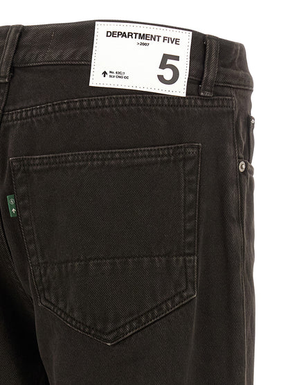 Jeans by Department 5 for men in denim cotton black features a polished silhouette with a polished tapered-leg, straight-leg & cropped, reaching a polished cropped and finished with a polished mid rise.