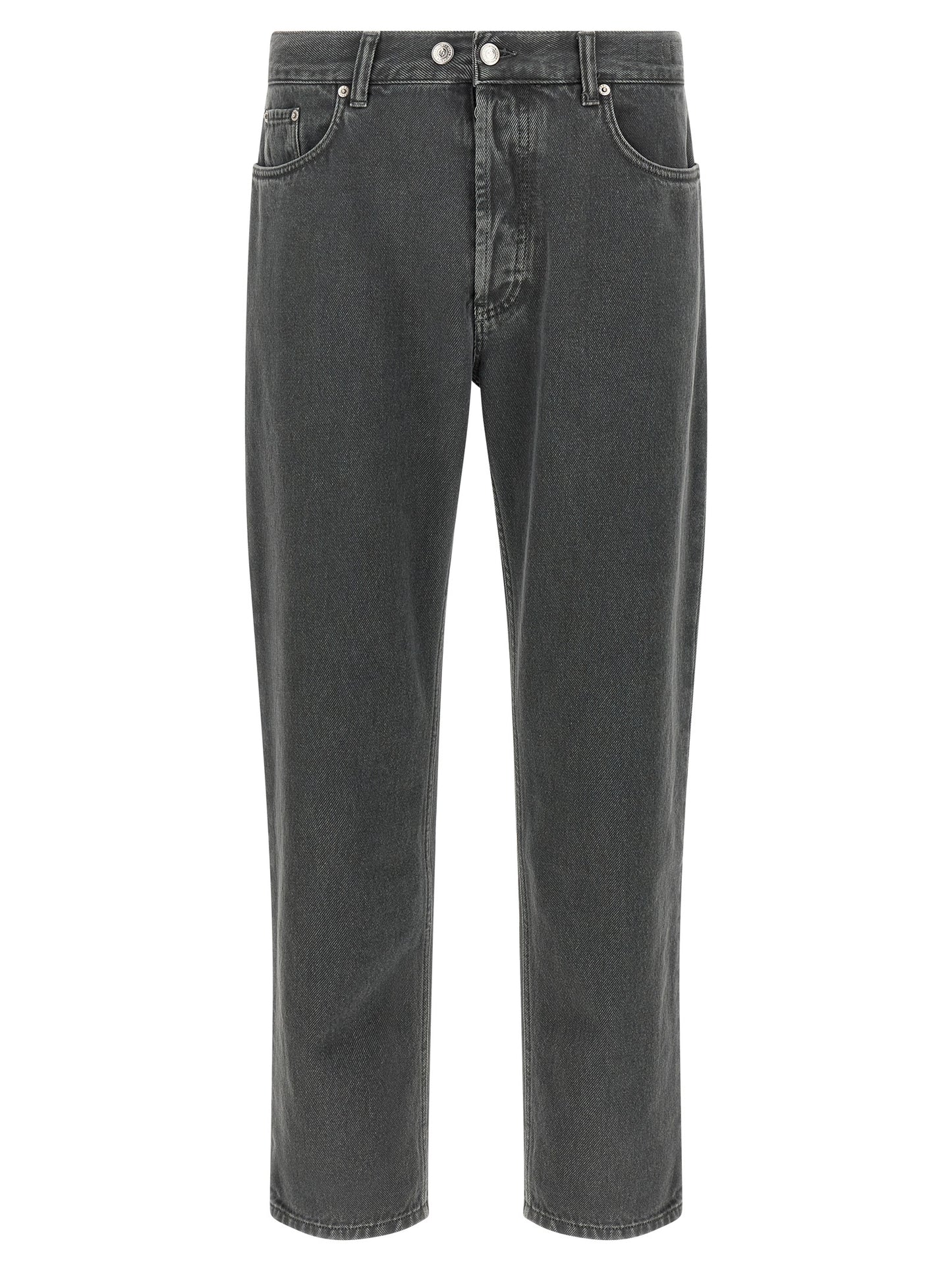 Jeans by Department 5 for men in denim cotton gray features a polished silhouette with a polished tapered-leg, straight-leg & cropped, reaching a polished cropped and finished with a polished mid rise.