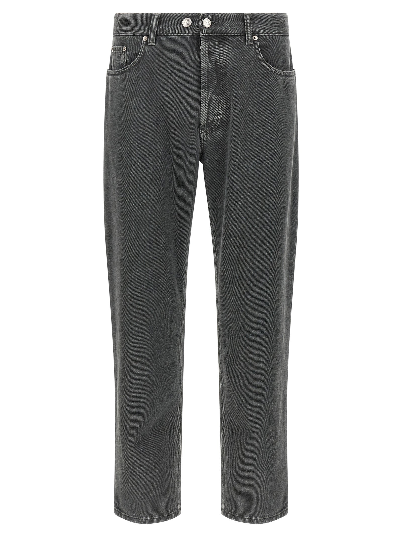 Jeans by Department 5 for men in denim cotton gray features a polished silhouette with a polished tapered-leg, straight-leg & cropped, reaching a polished cropped and finished with a polished mid rise.