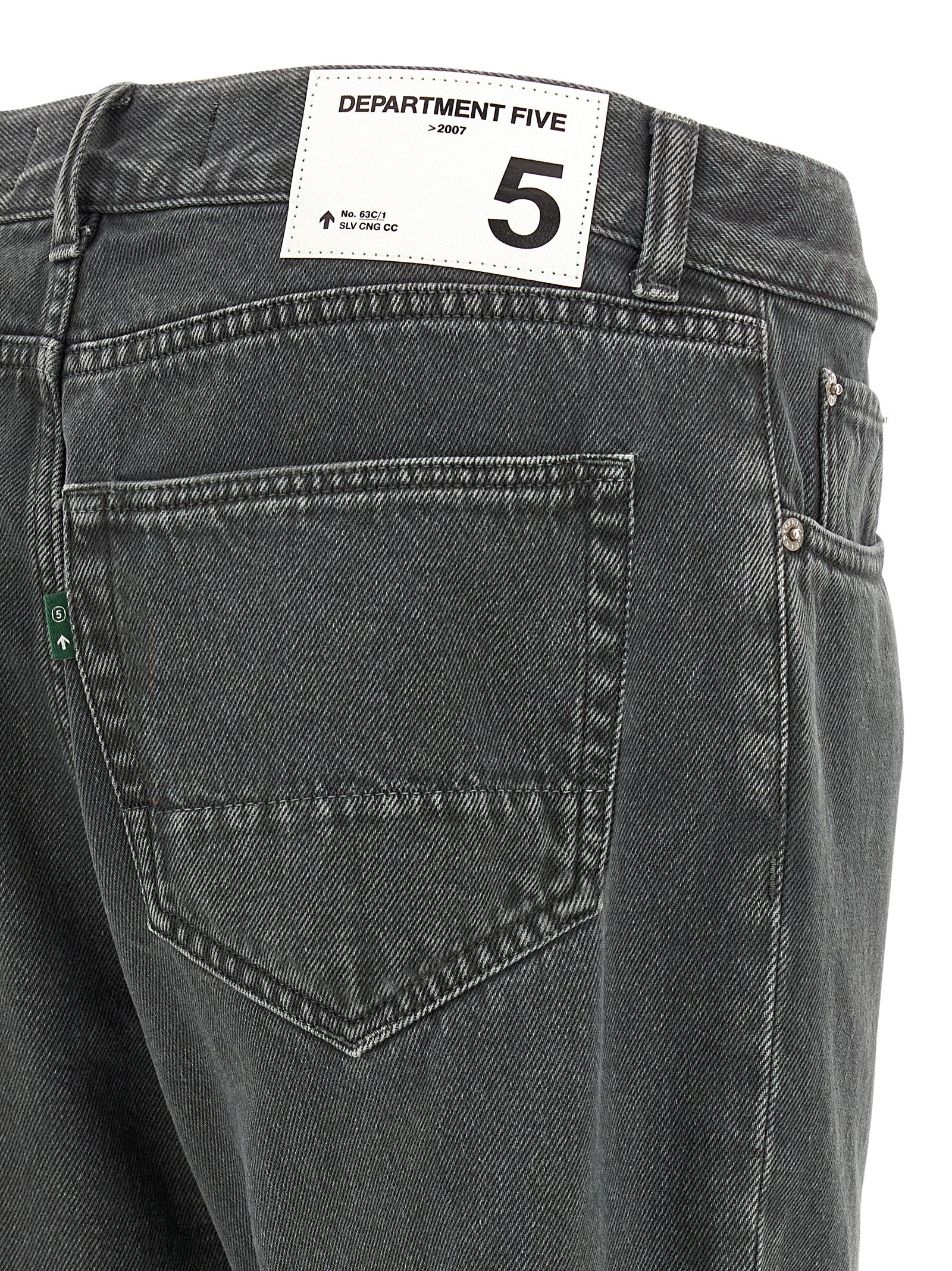 Jeans by Department 5 for men in denim cotton gray presents a tailored silhouette, showcasing a tailored tapered-leg, straight-leg & cropped and cropped cut with a refined mid rise for a truly tailored aesthetic.