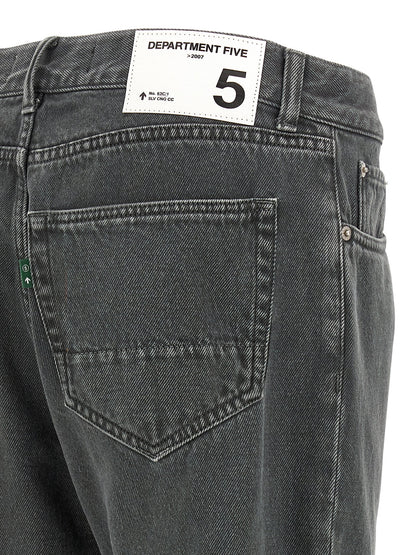 Jeans by Department 5 for men in denim cotton gray presents a tailored silhouette, showcasing a tailored tapered-leg, straight-leg & cropped and cropped cut with a refined mid rise for a truly tailored aesthetic.