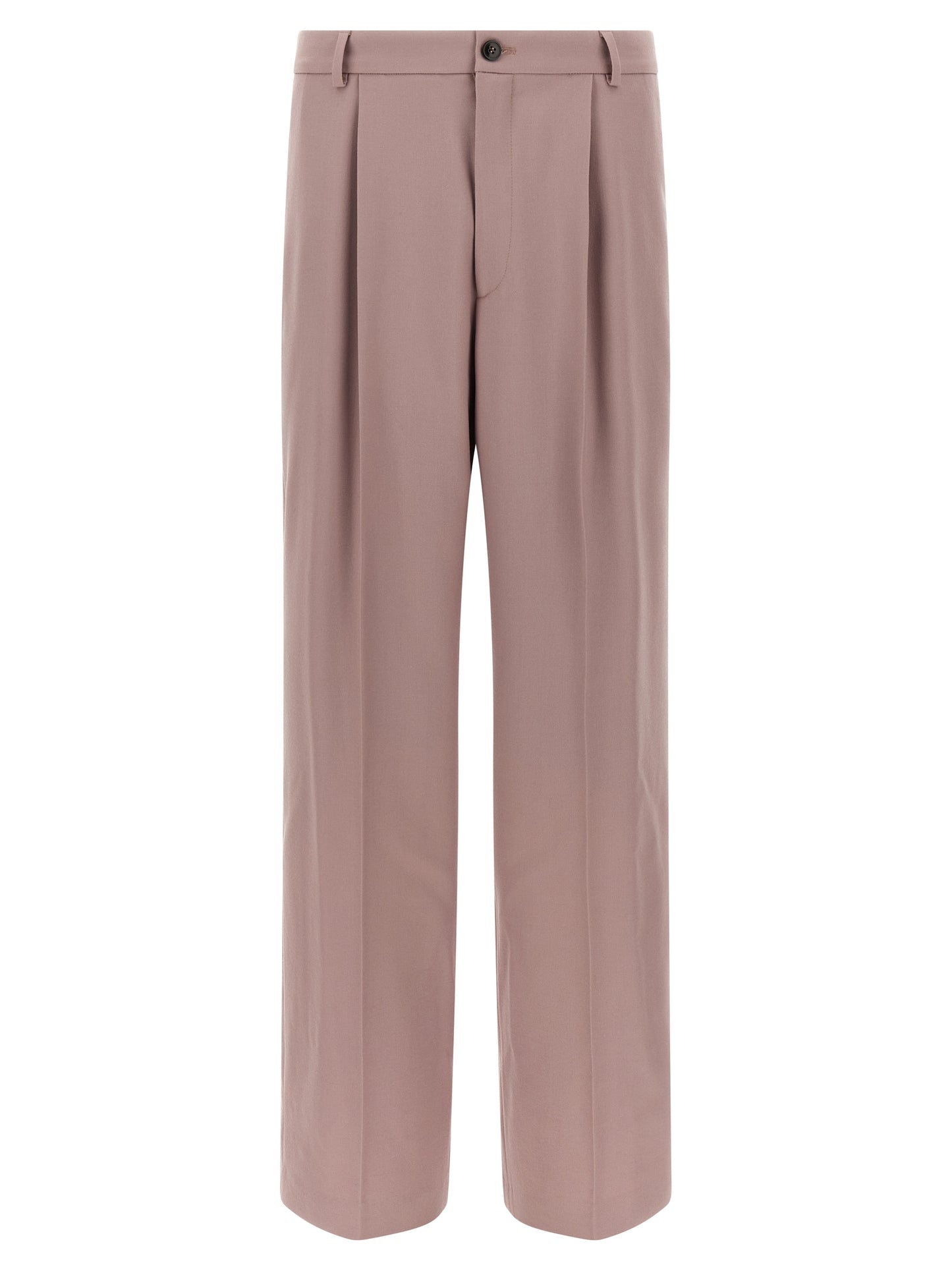 Trousers by Dries Van Noten for men in wool multicolor & pink features an on trend silhouette, showcasing a sophisticated straight-leg & wide with a long and for an on trend finish.
