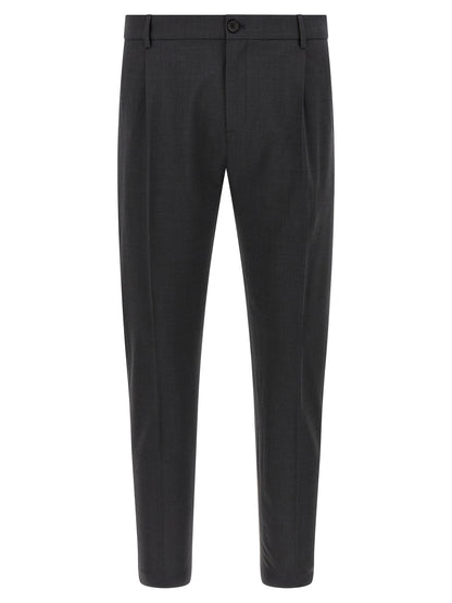 Trousers by Department 5 for men in polyester & virgin wool gray features a sculptural silhouette, showcasing a sculptural cropped and cropped with a sophisticated for a sculptural finish.