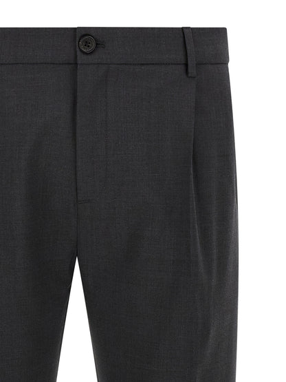 Trousers by Department 5 for men in polyester & virgin wool gray features a artisanal silhouette, showcasing a sophisticated cropped with a cropped and for a artisanal finish.