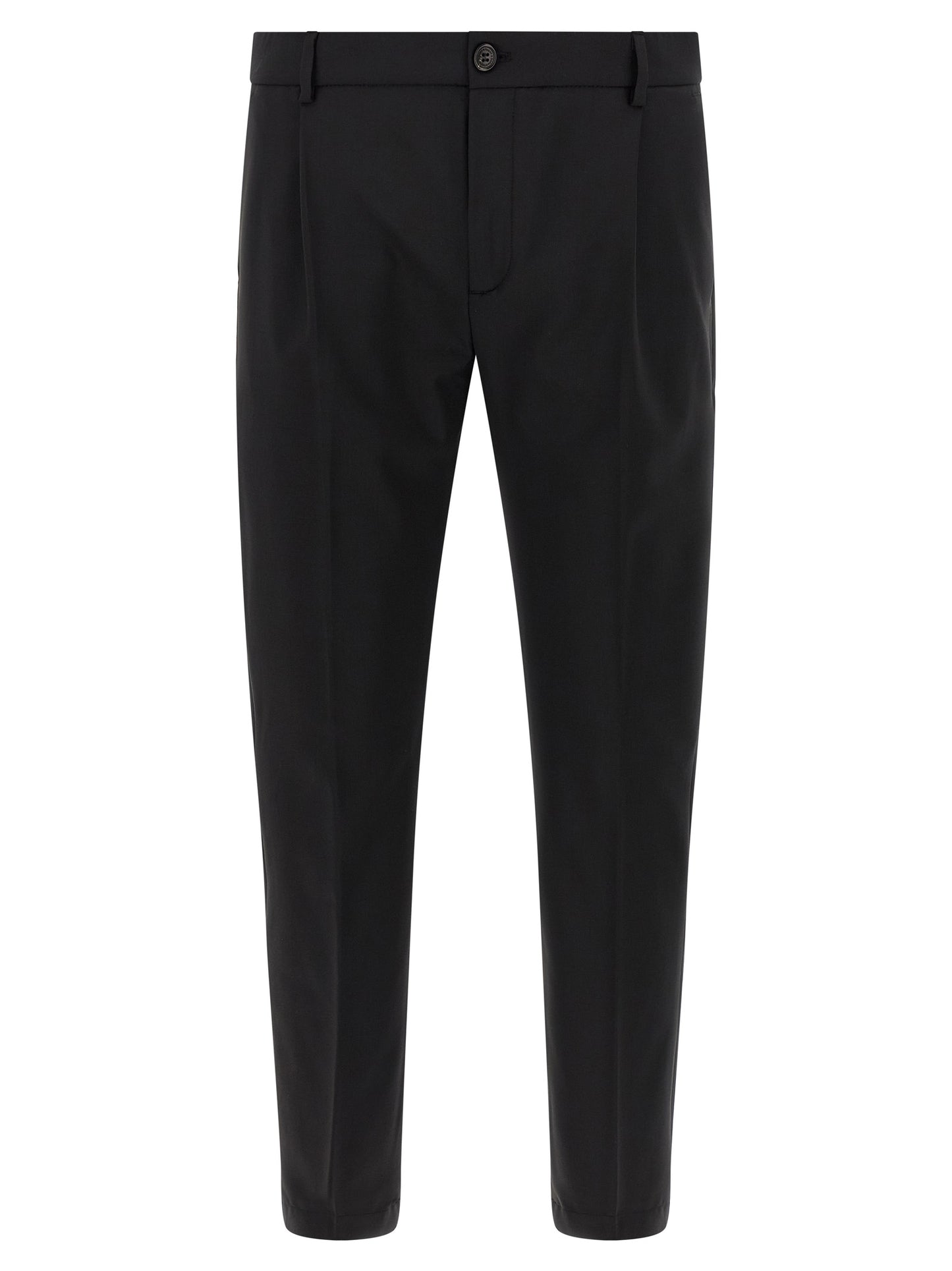 Trousers by Department 5 for men in polyester & virgin wool black features a tailored silhouette with a tailored cropped, defined by its cropped and a sophisticated .