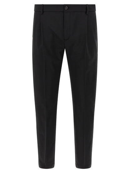 Trousers by Department 5 for men in polyester & virgin wool black features a tailored silhouette with a tailored cropped, defined by its cropped and a sophisticated .