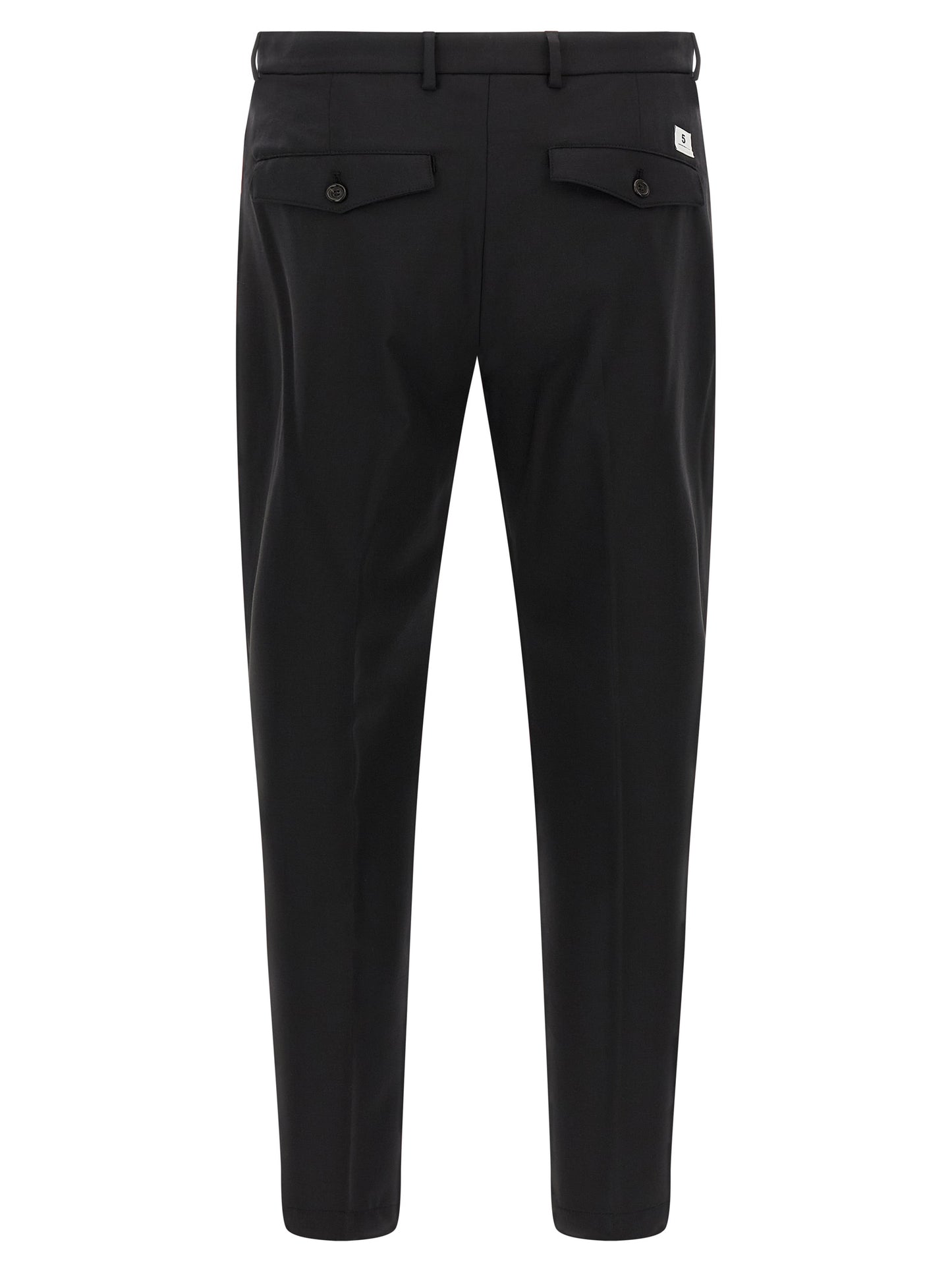 Trousers by Department 5 for men in polyester & virgin wool black presents a smart silhouette, meticulously detailed with a smart cropped, a smart cropped, and a smart .