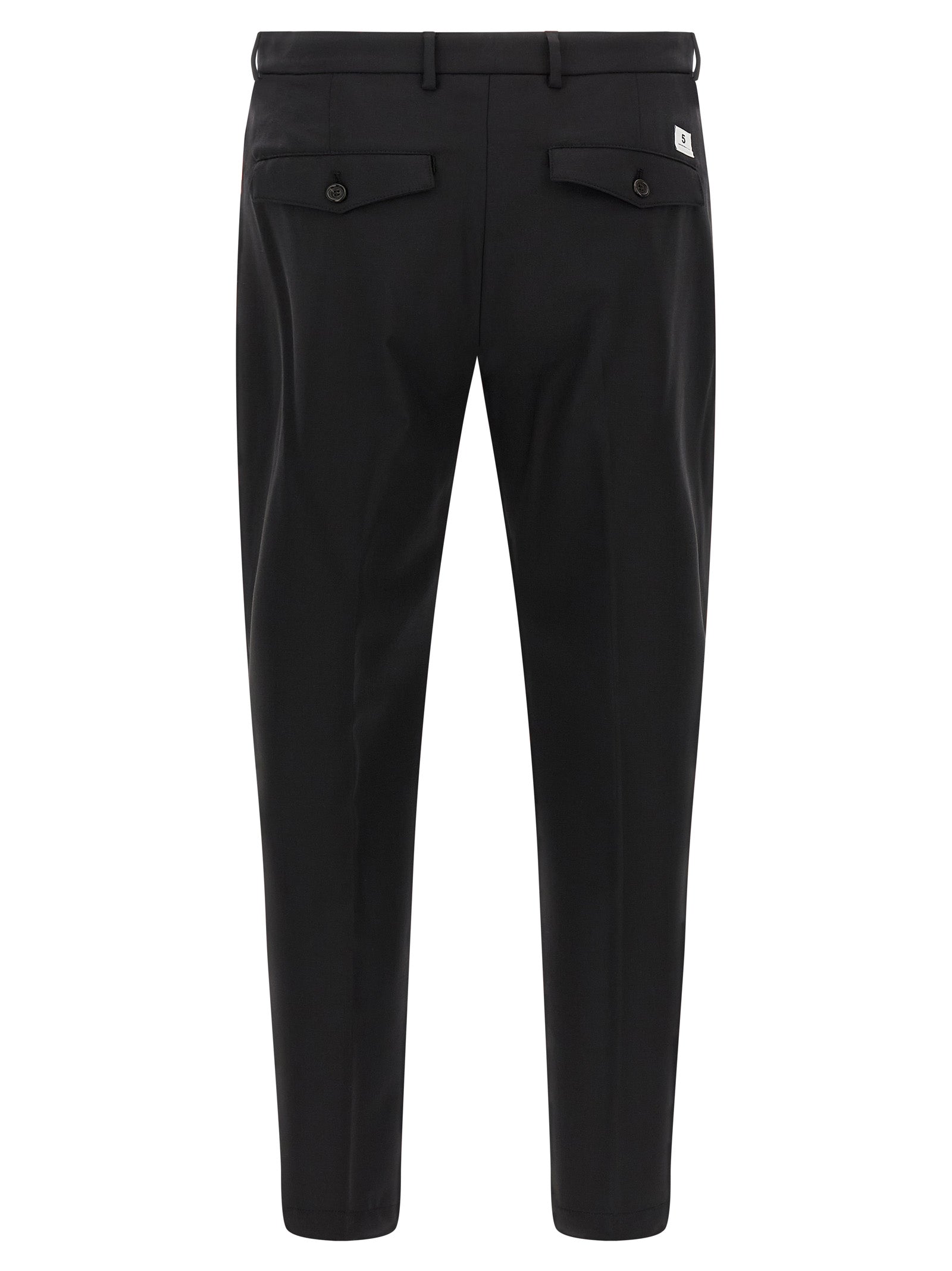 Trousers by Department 5 for men in polyester & virgin wool black presents a smart silhouette, meticulously detailed with a smart cropped, a smart cropped, and a smart .
