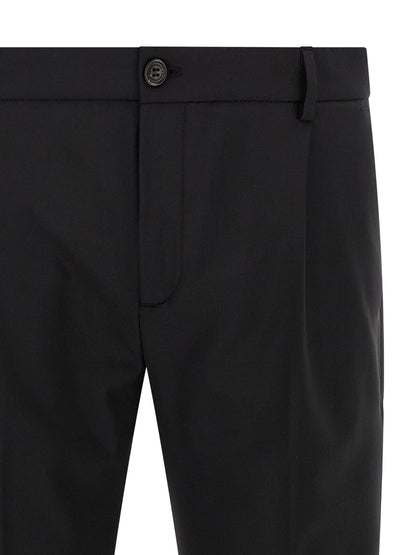 Trousers by Department 5 for men in polyester & virgin wool black features a artisanal silhouette, showcasing a sophisticated cropped with a cropped and for a artisanal finish.