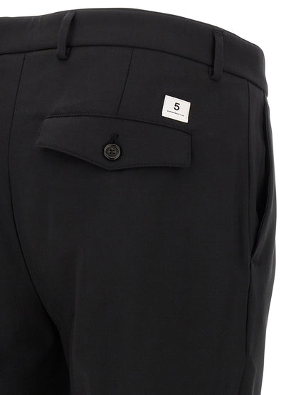 Trousers by Department 5 for men in polyester & virgin wool black presents a smart silhouette, meticulously detailed with a smart cropped, a smart cropped, and a smart .