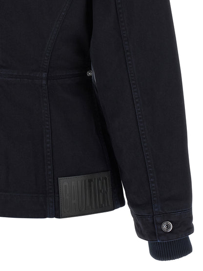 Trucker Jacket by Jean Paul Gaultier for women in denim cotton blue presents a effortlessly chic silhouette, showcasing a sophisticated and premium for a truly effortlessly chic finish.
