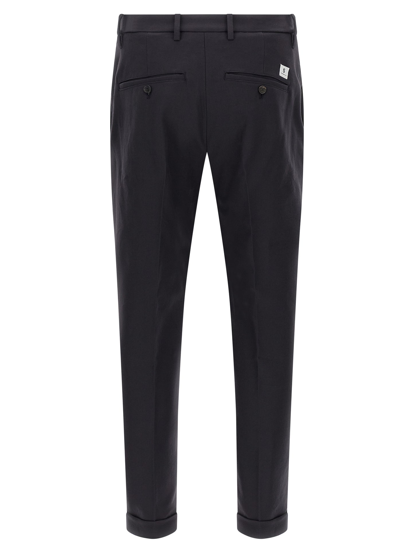 Chinos Pants by Department 5 for men in cotton blue features an sharp straight-leg and long with a low rise, highlighting a sharp silhouette for a sophisticated look.