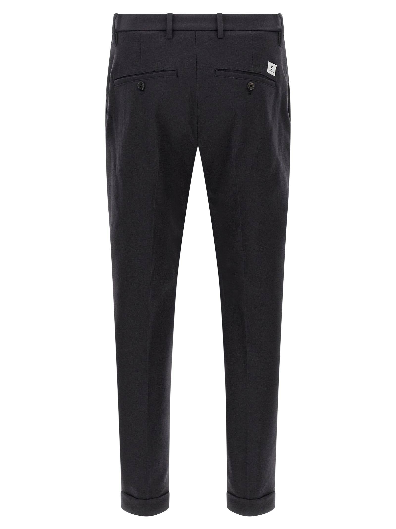 Chinos Pants by Department 5 for men in cotton blue features an sharp straight-leg and long with a low rise, highlighting a sharp silhouette for a sophisticated look.