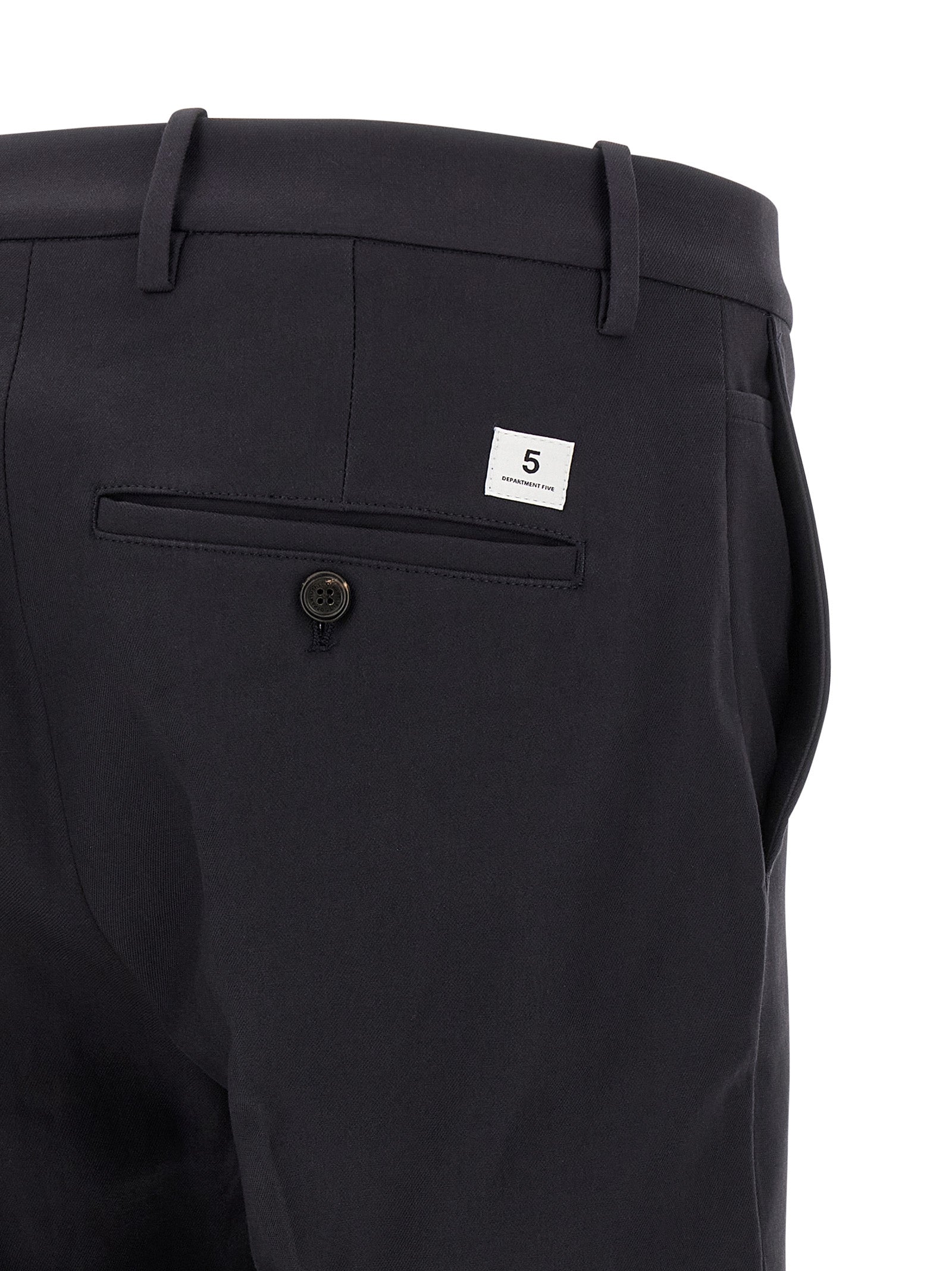 Chinos Pants by Department 5 for men in cotton blue features a modern silhouette, showcasing a modern straight-leg with a long and low rise for a refined finish.