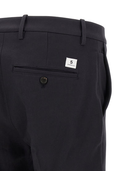 Chinos Pants by Department 5 for men in cotton blue features a modern silhouette, showcasing a modern straight-leg with a long and low rise for a refined finish.