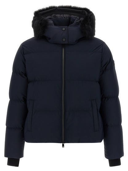 Moose Knuckles Blue Nylon Full-Length Jacket