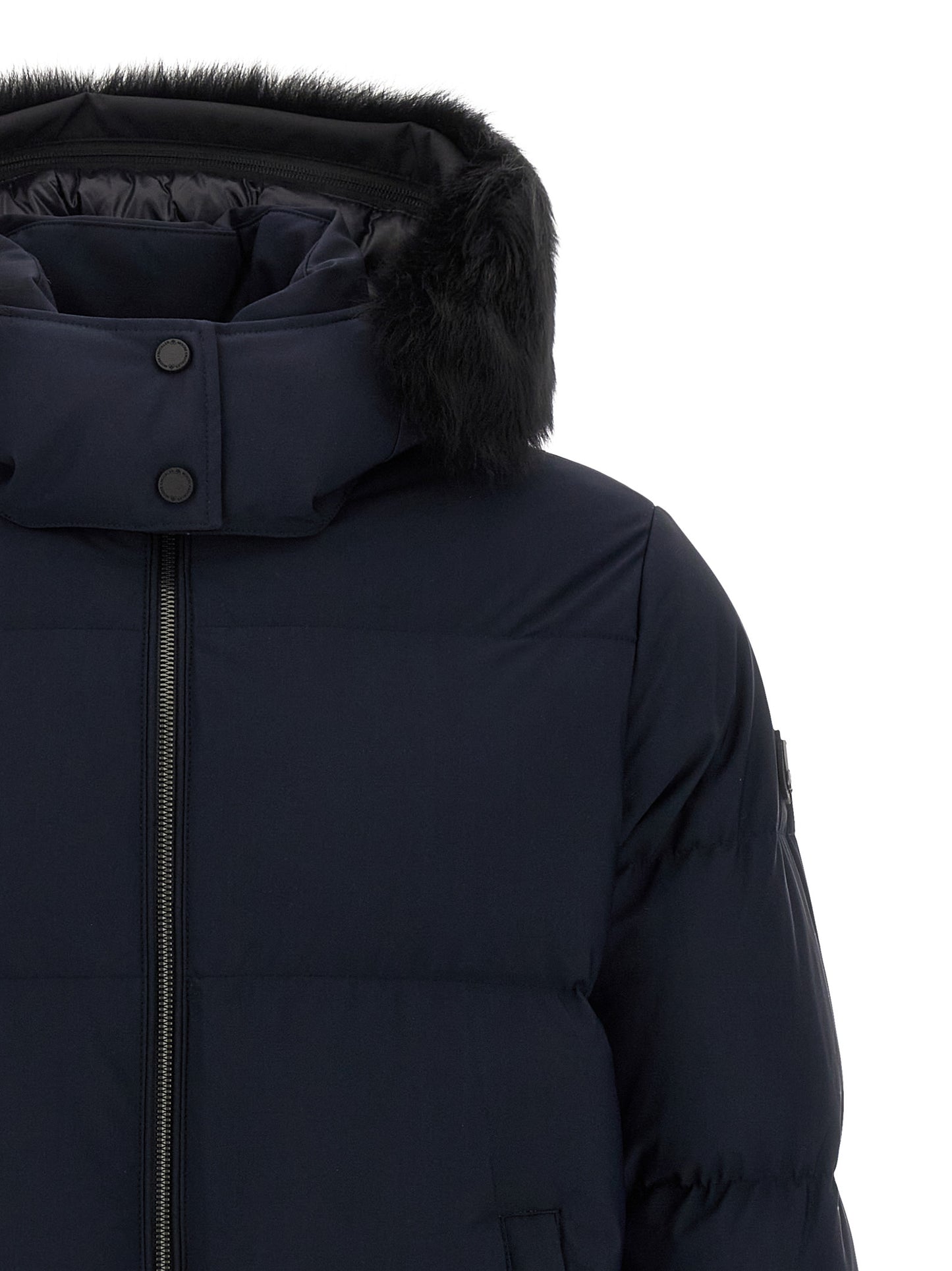 Moose Knuckles Blue Nylon Full-Length Jacket
