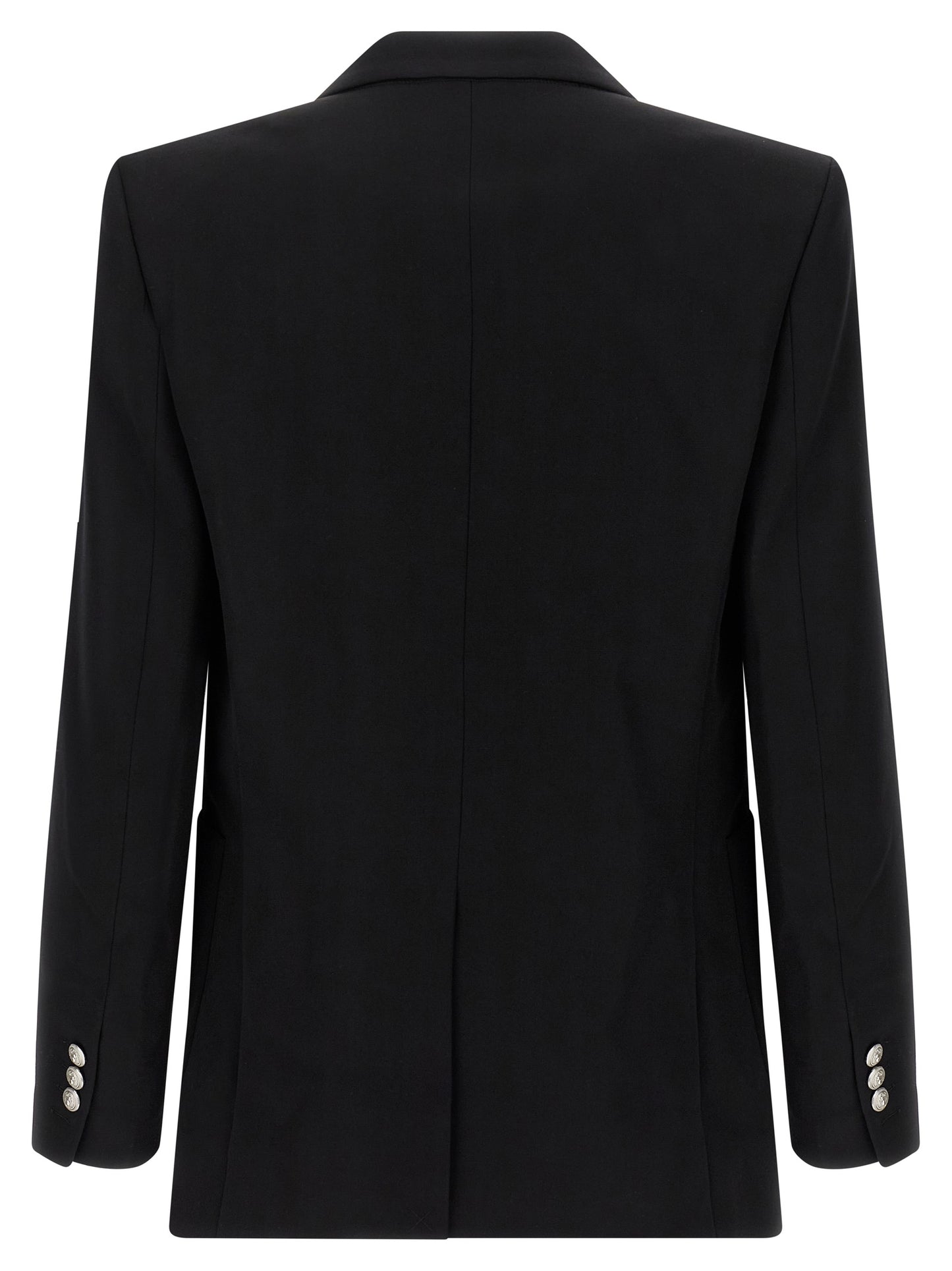 Blazer by Balmain for men in virgin wool black & monogram presents a distinguished silhouette, detailed with a distinguished and distinctive for a truly sophisticated finish.