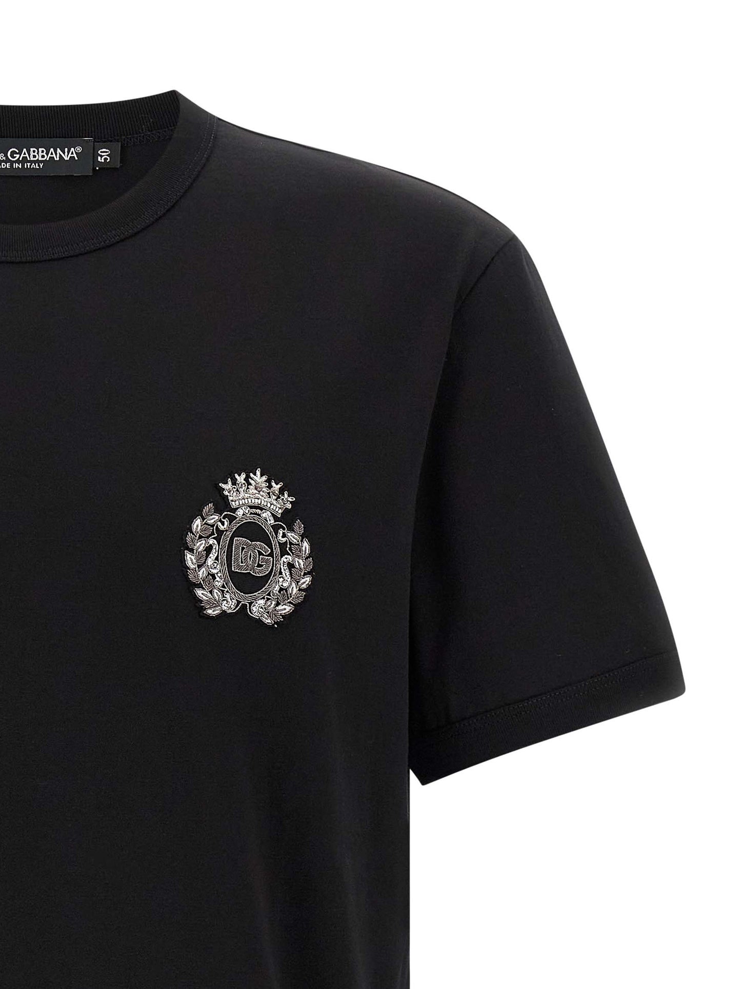 T-Shirt by Dolce & Gabbana for men in cotton black features an on trend silhouette, perfectly showcasing a on trend and crew neckline for an elevated aesthetic.