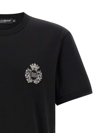 T-Shirt by Dolce & Gabbana for men in cotton black features an on trend silhouette, perfectly showcasing a on trend and crew neckline for an elevated aesthetic.