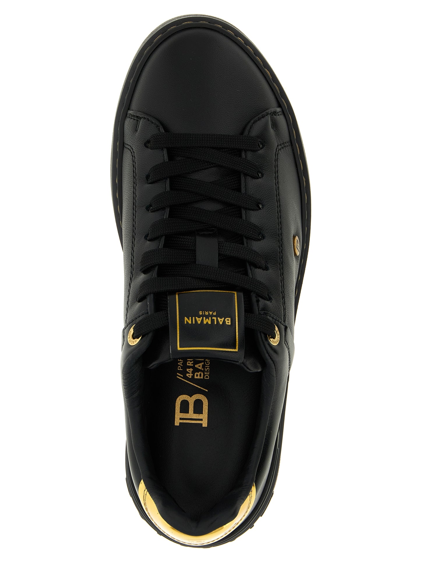 Sneakers by Balmain for women in calf & lamb leather black features an fashionable silhouette, showcasing the premium Women's Low Top Calf & Lamb Leather Sneakers in a fashionable low-top style that offers a fashionable finish for refined style.