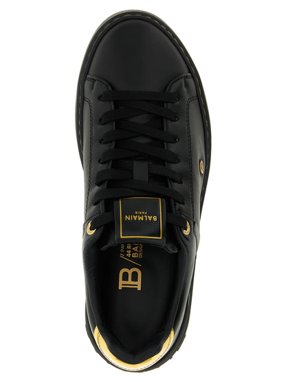 Sneakers by Balmain for women in calf & lamb leather black features an fashionable silhouette, showcasing the premium Women's Low Top Calf & Lamb Leather Sneakers in a fashionable low-top style that offers a fashionable finish for refined style.