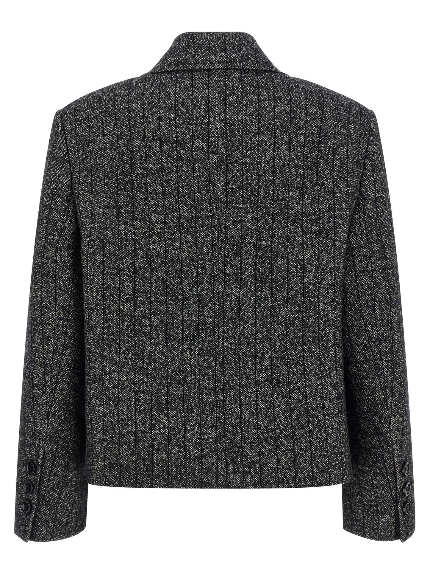 Blazer by Dolce & Gabbana for women in virgin wool & polyamide bicolour, animal, black, white, print & striped presents a distinguished silhouette, detailed with a distinguished and distinctive for a truly sophisticated finish.