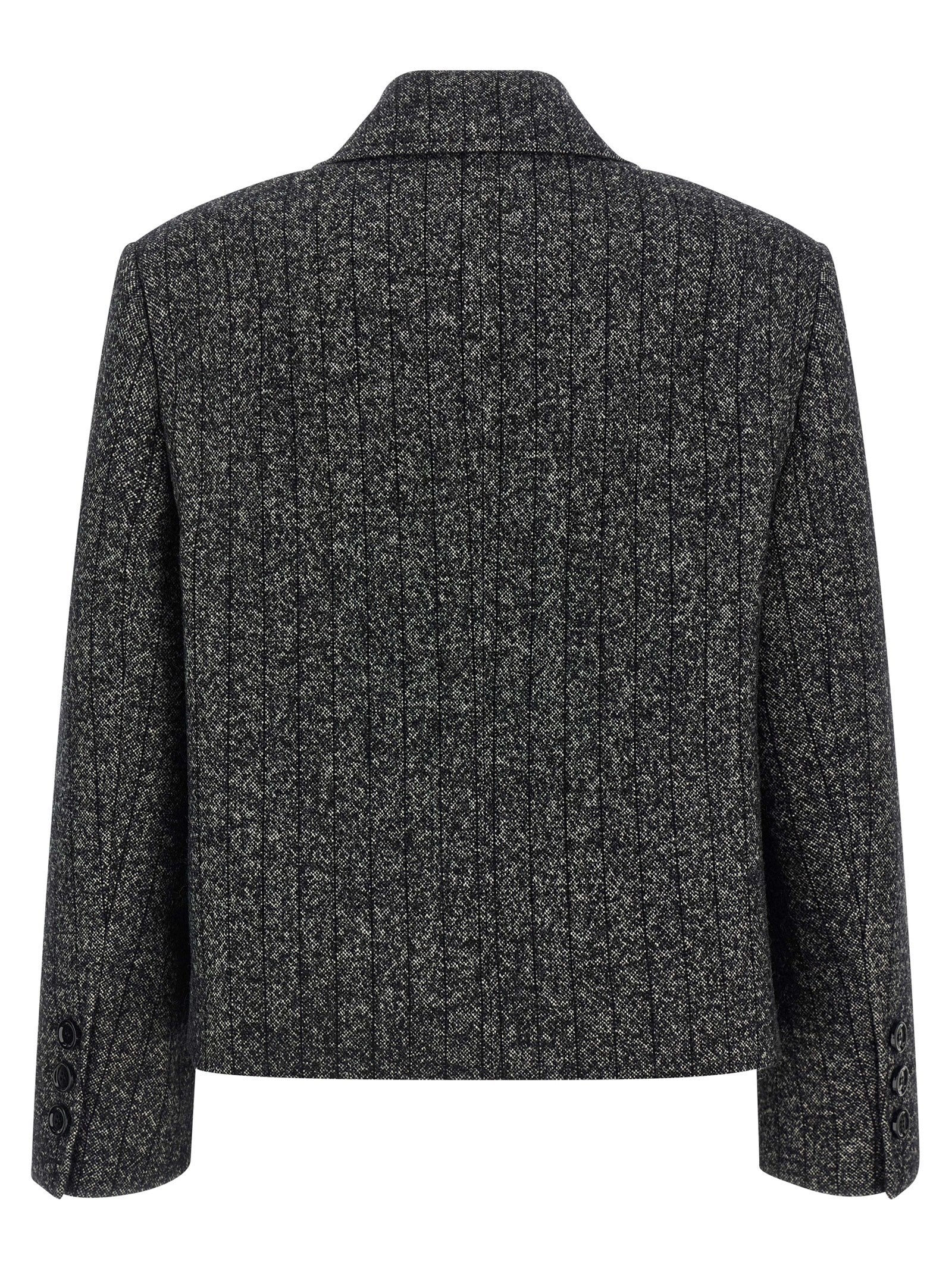 Blazer by Dolce & Gabbana for women in virgin wool & polyamide bicolour, animal, black, white, print & striped presents a distinguished silhouette, detailed with a distinguished and distinctive for a truly sophisticated finish.