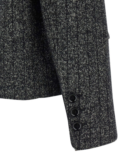 Blazer by Dolce & Gabbana for women in virgin wool & polyamide bicolour, animal, black, white, print & striped features an stylish silhouette, showcasing a sophisticated and stylish for a truly stylish finish.