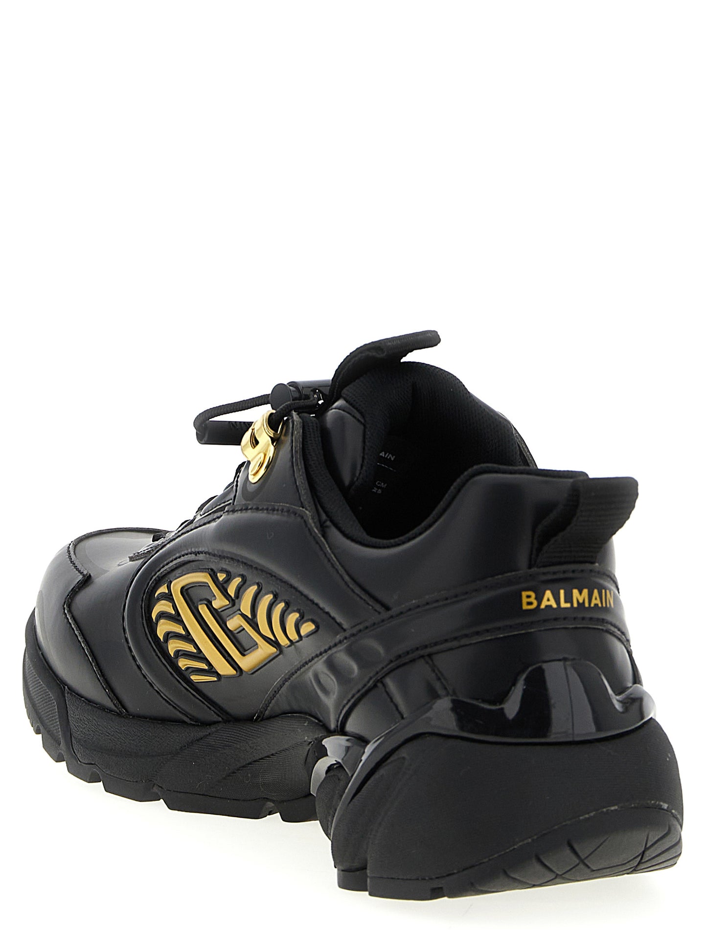 Athletic Sneakers by Balmain for men in nylon polyurethane leather black features an exquisite silhouette, showcasing the premium athletic style of the Men's Athletic Nylon Polyurethane Leather Sneakers with an exquisite finish.