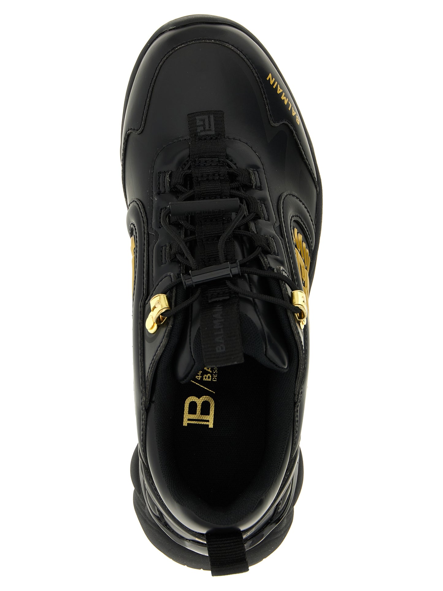 Athletic Sneakers Balmain men nylon polyurethane leather black featuring a avant-garde Men's Athletic Nylon Polyurethane Leather Sneakers design with a avant-garde athletic style for a refined finish.