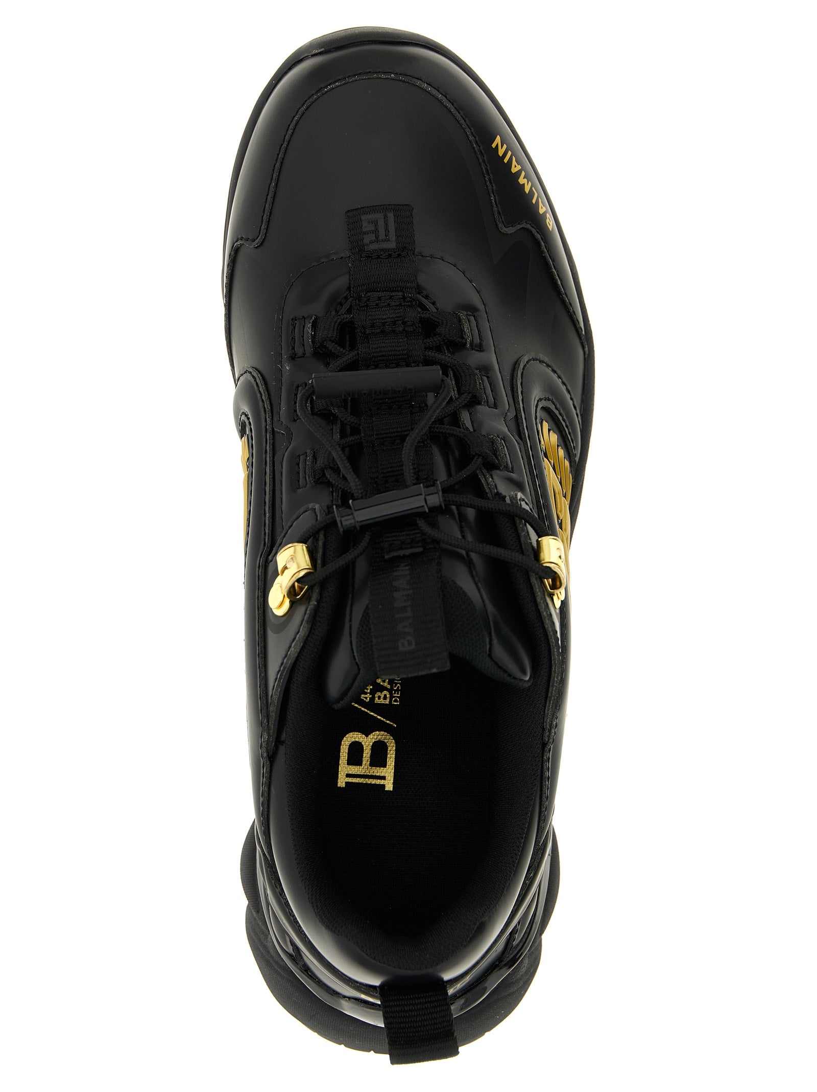 Athletic Sneakers Balmain men nylon polyurethane leather black featuring a avant-garde Men's Athletic Nylon Polyurethane Leather Sneakers design with a avant-garde athletic style for a refined finish.