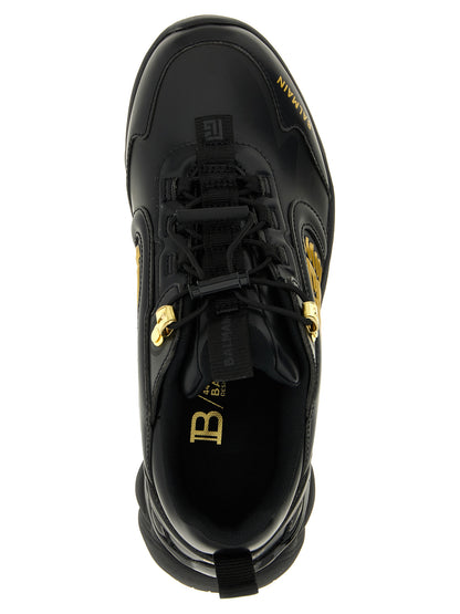 Athletic Sneakers Balmain men nylon polyurethane leather black featuring a avant-garde Men's Athletic Nylon Polyurethane Leather Sneakers design with a avant-garde athletic style for a refined finish.