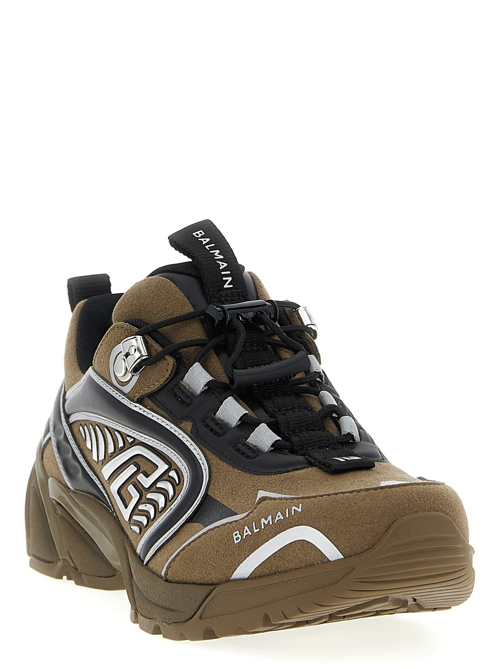 Athletic Sneakers Balmain men polyamide polyethylene polyurethane suede leather bicolour & green featuring a avant-garde Men's Athletic Polyamide Polyethylene Polyurethane Suede Leather Sneakers design with a avant-garde athletic style for a refined finish.