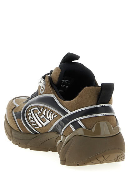 Athletic Sneakers by Balmain for men in polyamide polyethylene polyurethane suede leather bicolour & green features an timeless silhouette from the Men's Athletic Polyamide Polyethylene Polyurethane Suede Leather Sneakers collection, showcasing a timeless athletic style for a timeless look.
