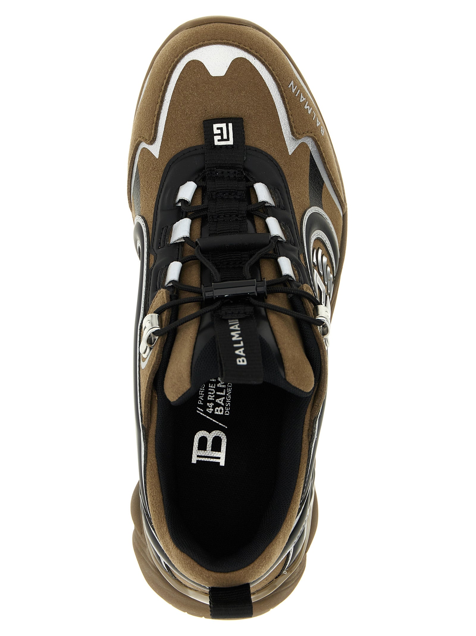 Athletic Sneakers by Balmain for men in polyamide polyethylene polyurethane suede leather bicolour & green features an effortless chic silhouette, showcasing the signature athletic style of the Men's Athletic Polyamide Polyethylene Polyurethane Suede Leather Sneakers collection with a truly effortless chic finish.